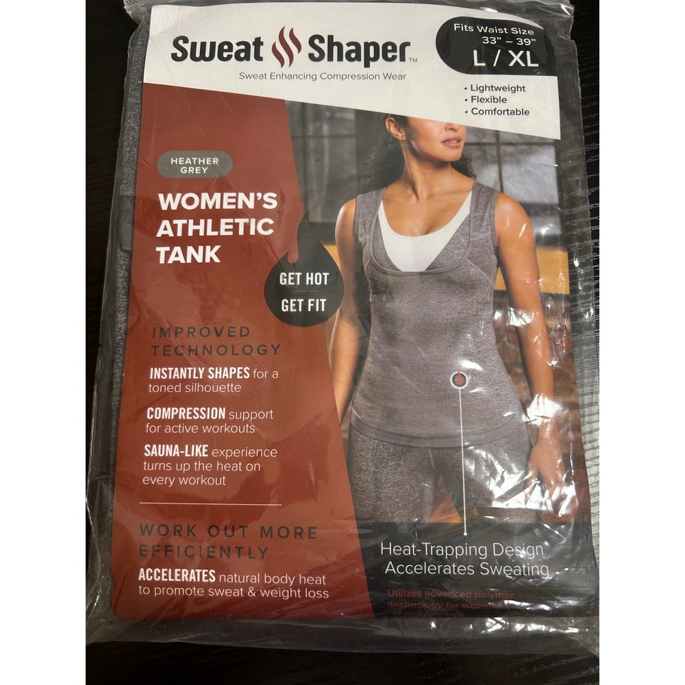 Sweat‎ Shaper Athletic Tank Heather Grey L XL Heat Trapping Design for Sweating